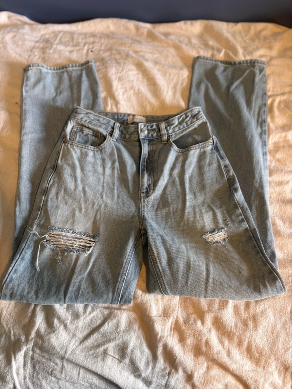 PacSun Womens 90s Boyfriend High Rise Jeans Size 26 Light Grunge Distressed.